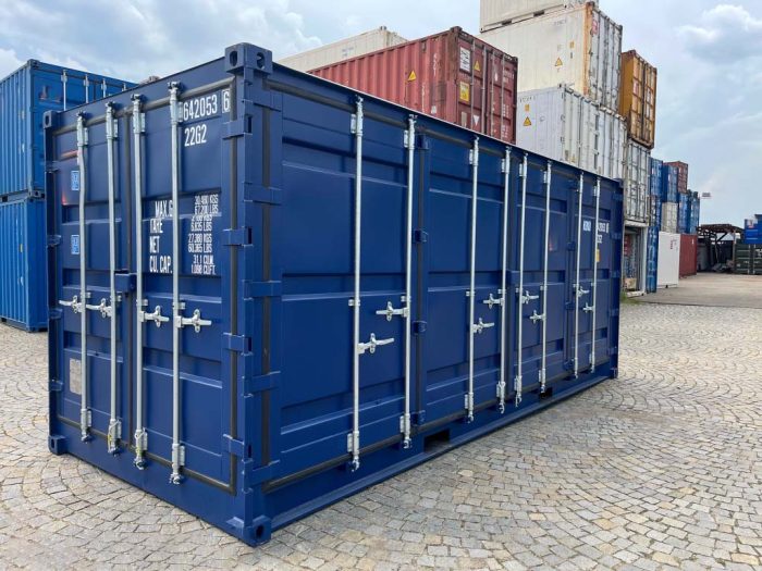 20ft Container mit seitlicher Öffnung Blau (1) 20ft Container mit seitlicher Öffnung Blau (1)