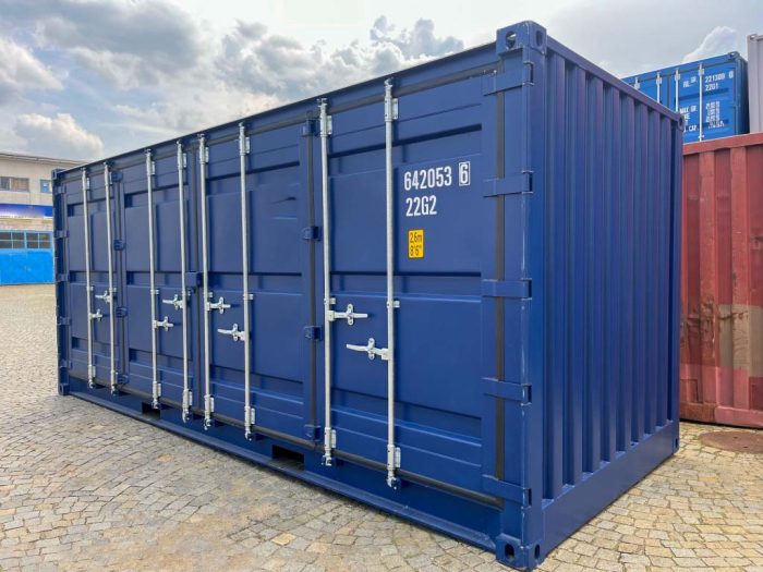 20ft Container mit seitlicher Öffnung Blau (10) 20ft Container mit seitlicher Öffnung Blau (10)