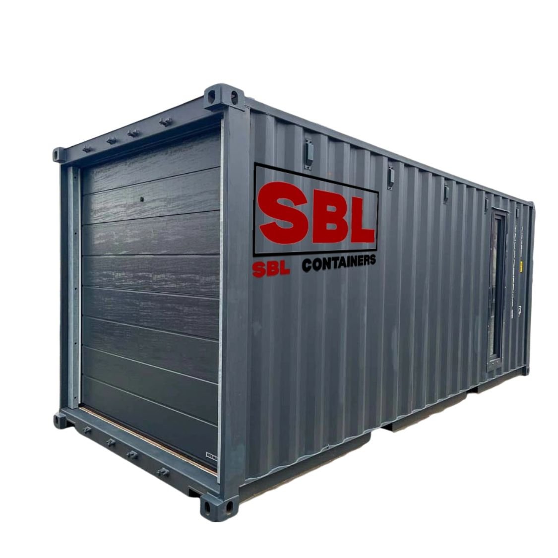20ft container gararge mit roller shutter RAL 7016