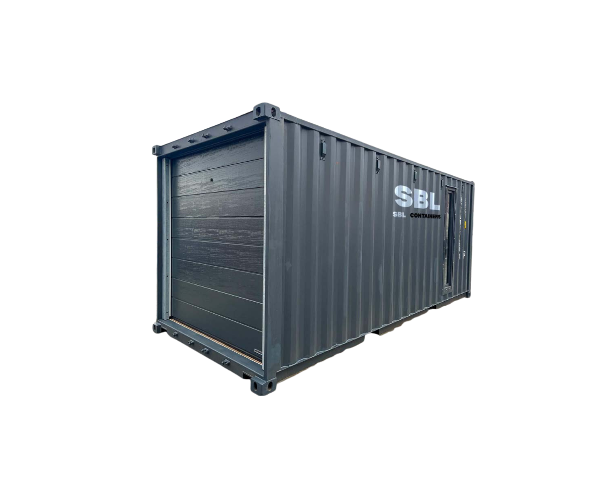 20ft container mit roller shutter RAL 7016