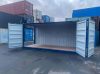 20 Fuß High Cube Container mit offener Seite, kobaltblau