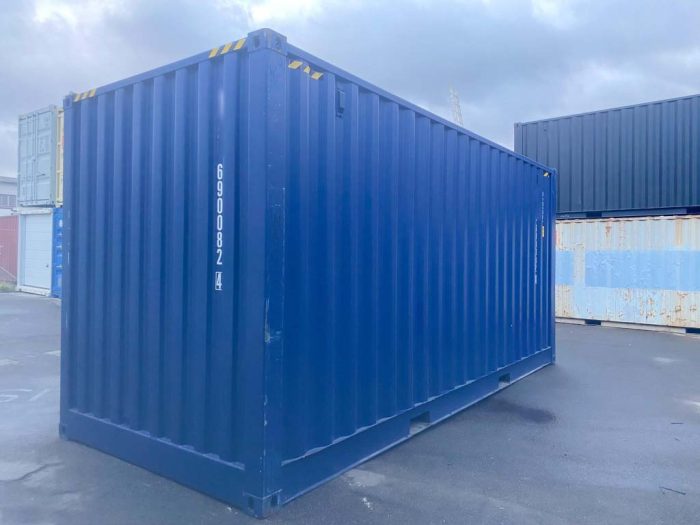20 Fuß High Cube Container mit offener Seite, kobaltblau (5) 20 Fuß High Cube Container mit offener Seite, kobaltblau (5)